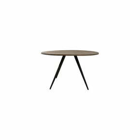 Črna/temno rjava okrogla jedilna miza z mizno ploščo iz akacije ø 140 cm Turi – Light &amp; Living