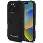 Ovitek Karl Lagerfeld Case HC Grained PU Cardslot Metal Elong for iPhone 16 Pro black (KLHCP16LPKHPORPK)