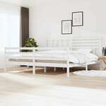 Greatstore Okvir za posteljo, bel, masivni les, 180x200 cm, 6FT, Super King