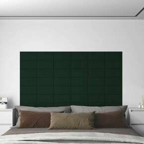 VidaXL Stenski paneli 12 kosov temno zeleni 30x15 cm žamet 0