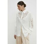 Lanena srajca Answear Lab bela barva - bela. Bluza iz kolekcije Answear Lab, izdelana iz enobarvne tkanine. Model iz izjemno udobne tkanine z visoko vsebnostjo viskoze.