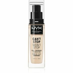 NYX Professional Makeup Can't Stop Won't Stop vodoodporen tekoči puder 30 ml odtenek 1.3 Light Porcelain