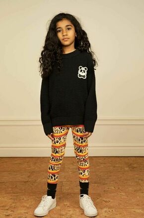 Otroški bombažen pulover Mini Rodini črna barva - črna. Otroški Pulover iz kolekcije Mini Rodini. Model z okroglim izrezom