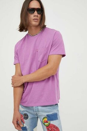 Bombažna kratka majica Levi's vijolična barva - vijolična. Lahkotna kratka majica iz kolekcije Levi's