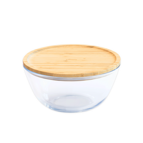 Pebbly Steklena posoda z bambusovim pokrovom - 2