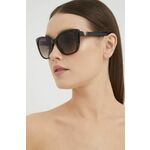 Sončna očala Guess ženska, rjava barva - rjava. Sončna očala iz kolekcije Guess. Model s toniranimi stekli in okvirji iz plastike. Ima filter UV 400.