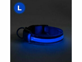 YUMMIE ovratnica z LED osvetlitvijo - USB z baterijo - velikost L (52cm) - modra