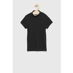 Otroška kratka majica Abercrombie &amp; Fitch črna barva - črna. Otroški Oprijeta kratka majica iz kolekcije Abercrombie &amp; Fitch. Model izdelan iz enobarvne pletenine.