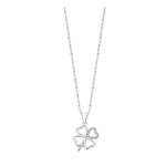 Lotus Silver Razigrana srebrna ogrlica s štirimi listnimi deteljicami iz prozornih cirkonov LP3305-1 / 1 srebro 925/1000