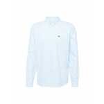Bombažna srajca Lacoste moška - modra. Srajca iz kolekcije Lacoste, izdelana iz enobarvne tkanine. Model iz izjemno udobne bombažne tkanine.