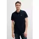 Bombažen polo mornarsko modra barva, DM0DM21306 - mornarsko modra. Polo iz kolekcije Tommy Jeans, izdelan iz tanke, elastične pletenine. Model iz izjemno udobne bombažne tkanine.