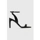 Usnjeni sandali Calvin Klein HEEL SANDAL 90 LTH črna barva, HW0HW01945 - črna. Sandali iz kolekcije Calvin Klein. Model izdelan iz naravnega usnja. Izrazit model za posebne priložnosti.