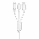 WK Design 3in1 kabel USB - Micro USB / Lightning / USB-C 2A 1.15m, belo