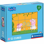 Clementoni Igra za prihodnost Peppa Pig s slikovnimi kockami, 12 kock