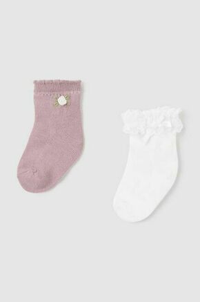 Nogavice za dojenčka Mayoral 2-pack roza barva - roza. Za dojenčke nogavice iz kolekcije Mayoral. Model izdelan iz elastičnega materiala. V kompletu sta dva para.