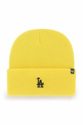 Kapa 47brand Mlb Los Angeles Dodgers rumena barva - rumena. Kapa iz kolekcije 47brand. Model izdelan iz pletenine z nalepko.