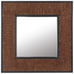 Beliani Stensko ogledalo BOISE iz temnega lesa 60 x 60 cm