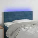 shumee LED posteljno vzglavje temno modro 100x5x78/88 cm žamet