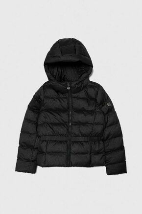 Otroška jakna EA7 Emporio Armani črna barva - črna. Otroški jakna iz kolekcije EA7 Emporio Armani. Podložen model