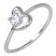 Brilio Silver Srebrni zaročni prstan s srcem 426 001 00535 04 (Obseg 55 mm) srebro 925/1000
