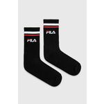 Nogavice Fila 2-pack črna barva - črna. Visoke nogavice iz kolekcije Fila. Model izdelan iz elastičnega materiala. V kompletu sta dva para.