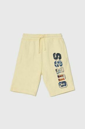 Otroške bombažne kratke hlače Guess rumena barva - rumena. Otroški kratke hlače iz kolekcije Guess
