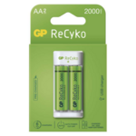Polnilec baterij GP Eco E211 + 2× AA GP ReCyko 2000