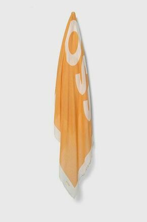 Ruta s primesjo volne BOSS oranžna barva - oranžna. Ruta iz kolekcije BOSS. Model izdelan iz vzorčaste tkanine.