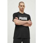 Bombažna kratka majica Puma moška, črna barva, 680177 - črna. Kratka majica iz kolekcije Puma, izdelana iz tanke, elastične pletenine. Model iz zračne bombažne tkanine.