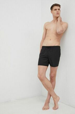 Kopalne kratke hlače Lacoste črna barva - črna. Kopalne kratke hlače iz kolekcije Lacoste. Model izdelan iz tkanine.