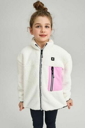 Otroški pulover Reima Turilas bela barva - bela. Otroški pulover iz kolekcije Reima. Model z zapenjanjem na zadrgo