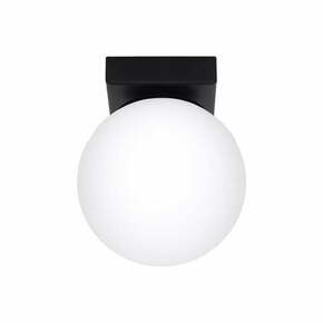 Črna stropna svetilka s steklenim senčnikom ø 12 cm Umerta – Nice Lamps