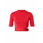 Pulover HUGO ženski, rdeča barva - rdeča. Pulover iz kolekcije HUGO. Model izdelan iz elastične pletenine. Model iz izjemno udobne tkanine z visoko vsebnostjo viskoze.