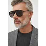 Sončna očala Saint Laurent moški, črna barva - črna. Sončna očala iz kolekcije Saint Laurent. Model z enobarvnimi stekli in okvirji iz plastike. Ima filter UV 400.