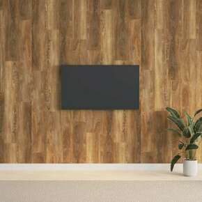 VidaXL Stenski paneli videz lesa rjav PVC 2