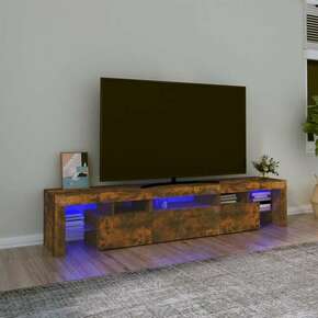 Vidaxl TV omarica z LED lučkami dimljeni hrast 200x36