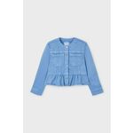 Otroška jakna Mayoral - modra. Otroški jakna iz kolekcije Mayoral. Nepodložen model, izdelan iz gladkega materiala. Model iz izjemno udobne tkanine z visoko vsebnostjo bombaža.