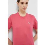 Bombažna kratka majica Fila roza barva - roza. Kratka majica iz kolekcije Fila. Model izdelan iz udobne pletenine.