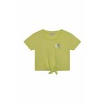 Otroška kratka majica Michael Kors rumena barva - rumena. Otroški kratka majica iz kolekcije Michael Kors. Model izdelan iz enobarvne pletenine.