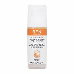 REN Clean Skincare Radiance Glycolic Lactic Radiance Renewal Mask With AHA maska za obraz s piling in osvetlitvenim učinkom 50 ml za ženske