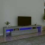 vidaXL TV omarica z LED lučkami siva sonoma 215x36,5x40 cm