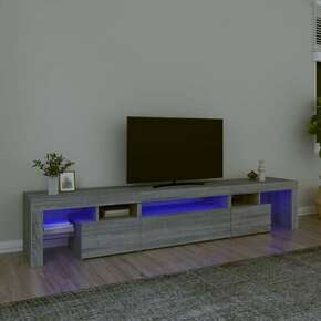 VidaXL TV omarica z LED lučkami siva sonoma 215x36