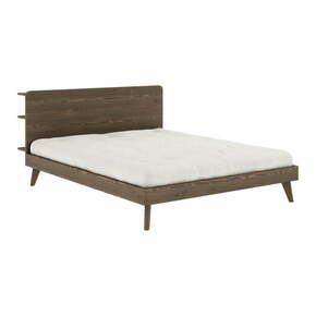 Rjava zakonska postelja z rešetko 160x200 cm Retreat - Karup Design