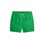 Otroške kopalne kratke hlače Polo Ralph Lauren zelena barva - zelena. Otroški kopalne kratke hlače iz kolekcije Polo Ralph Lauren. Model izdelan iz tkanine.
