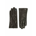 Calvin Klein Ženske rokavice Re-Lock Emb/Deb Leather Gloves K60K611165 Črna