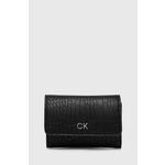 Denarnica Calvin Klein ženska, črna barva, K60K612636 - črna. Mala denarnica iz kolekcije Calvin Klein. Model izdelan iz ekološkega usnja.