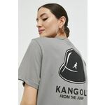 Bombažna kratka majica Kangol siva barva - siva. Kratka majica iz kolekcije Kangol. Model izdelan iz tanke, elastične pletenine.