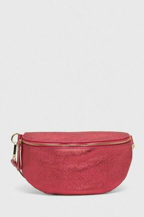 Usnjena opasna torbica Answear Lab roza barva - roza. Majhna pasna torbica iz kolekcije Answear Lab. Model na zapenjanje