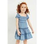 Otroška obleka Mayoral - modra. Otroški Obleka iz kolekcije Mayoral. Raven model izdelan iz enobarvne tkanine.