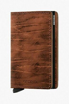 Denarnica Secrid bordo barva - bordo. Srednje velika denarnica iz kolekcije Secrid. Model izdelan iz kombinacije naravnega usnja in kovine.
